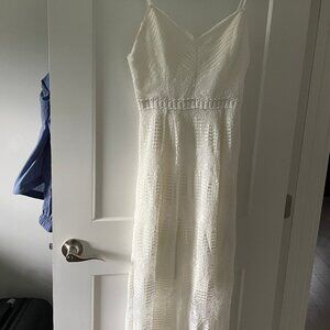 Chelsea28 White Lace Midi Dress